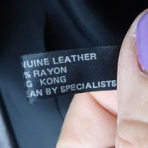 MICHAEL HOBAN NORTH BEACH LEATHER BLACK GOLD VINTAGE LEATHER JACKET SIZE 5/6 - Picture 5 of 13